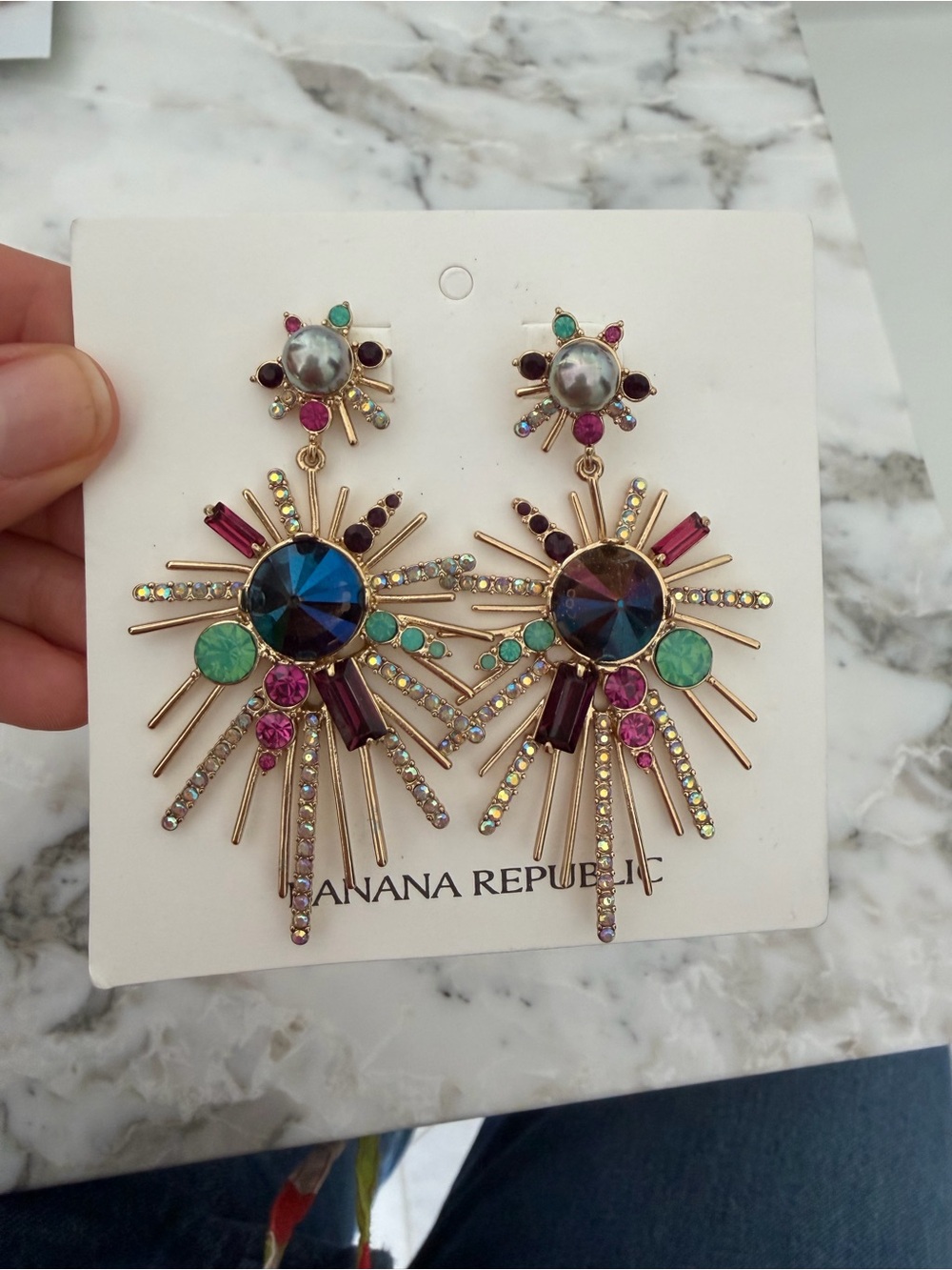 Banana Republic Multicolor Statement Sunburst Earrings